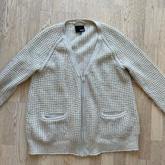 Aritzia wilfred cream zip cardigan - Picture 1 of 4
